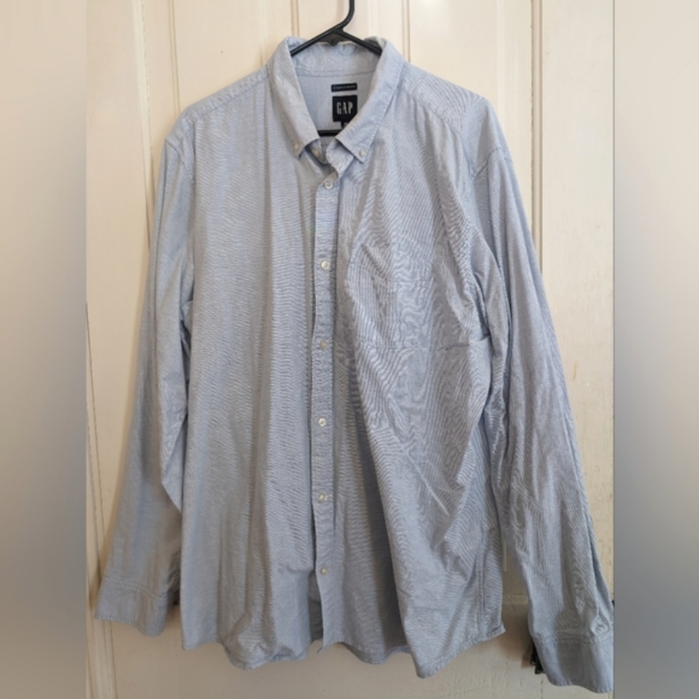 GAP Men's Blue Dress Shirt Size XL